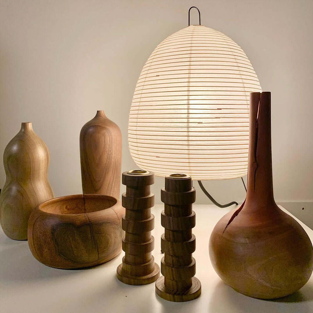 Table Lamp | Paper Shade Sculptural Table Light | Ridorn