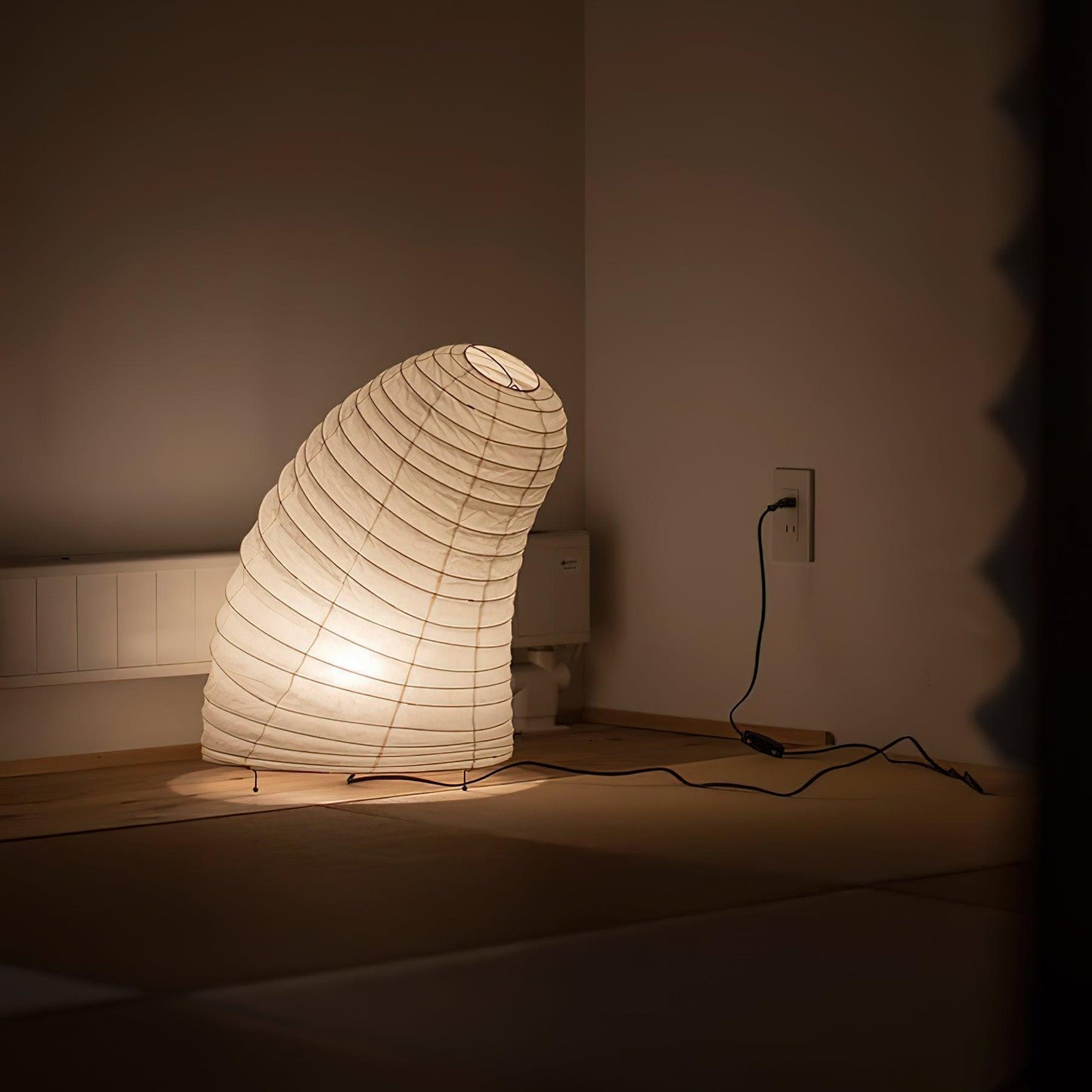 Table Lamp | Paper Shade Sculptural Table Light | Ridorn
