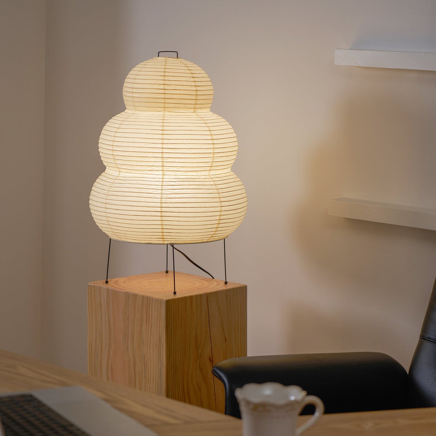 Table Lamp | Paper Shade Sculptural Table Light | Ridorn