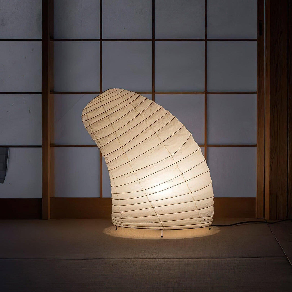 Table Lamp | Paper Shade Sculptural Table Light | Ridorn