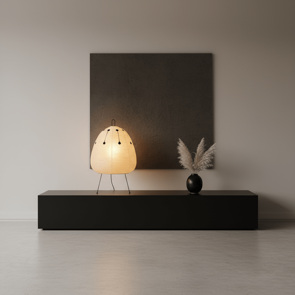 Table Lamp | Paper Shade Sculptural Table Light | Ridorn