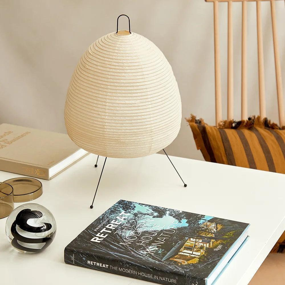 Table Lamp | Paper Shade Sculptural Table Light | Ridorn