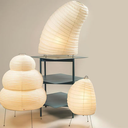 Table Lamp | Paper Shade Sculptural Table Light | Ridorn