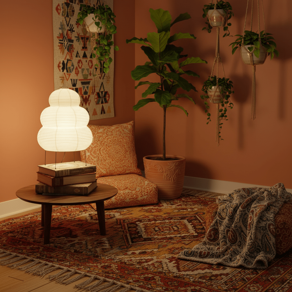 Table Lamp | Paper Shade Sculptural Table Light | Ridorn