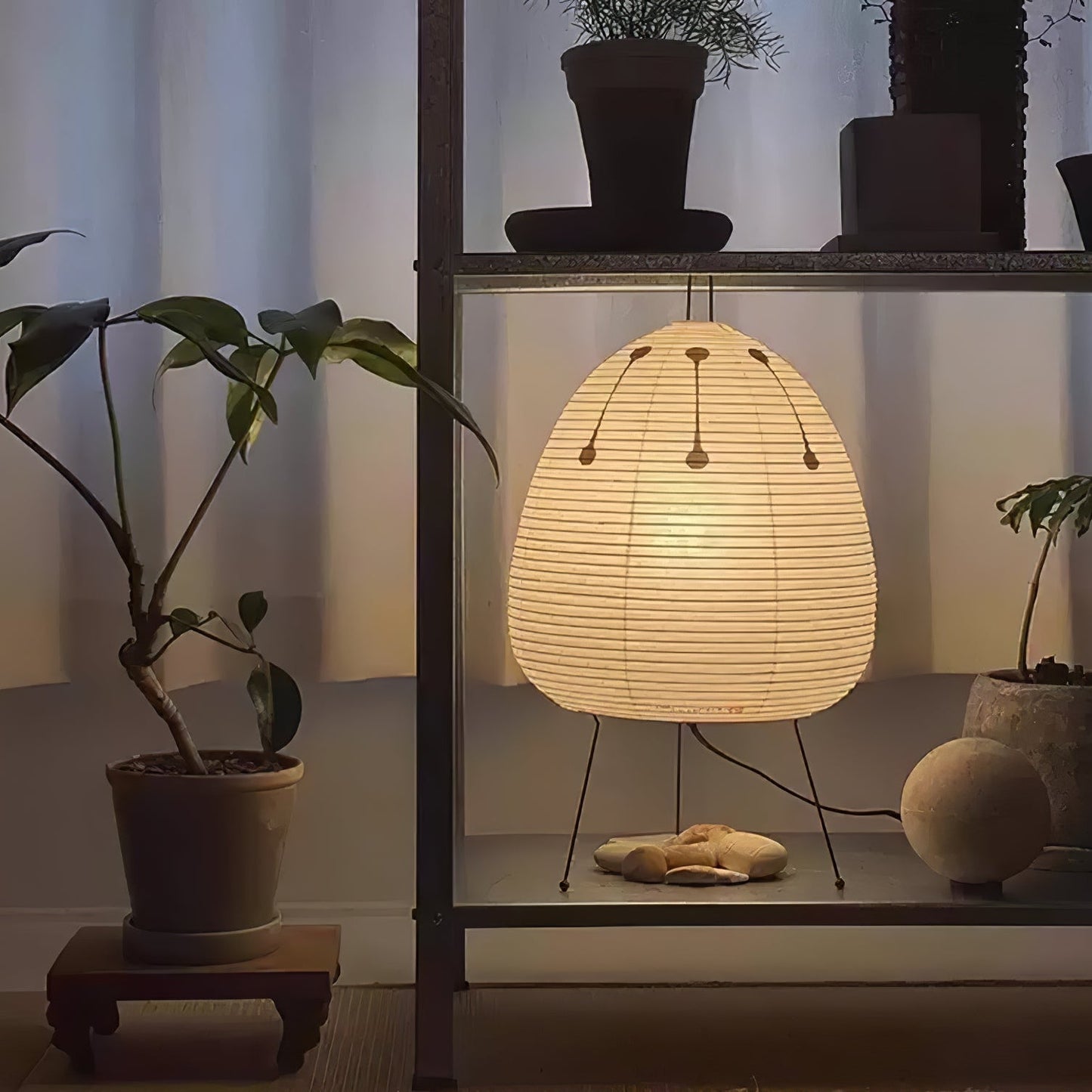 Table Lamp | Paper Shade Sculptural Table Light | Ridorn