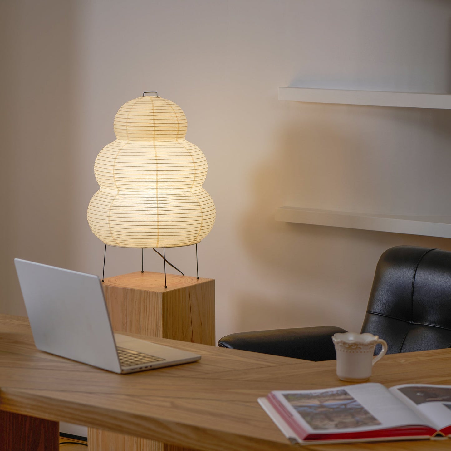 Table Lamp | Paper Shade Sculptural Table Light | Ridorn