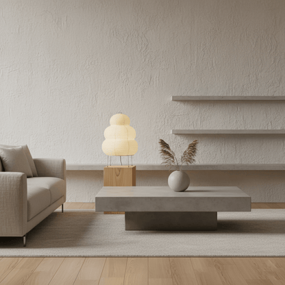 Table Lamp | Paper Shade Sculptural Table Light | Ridorn