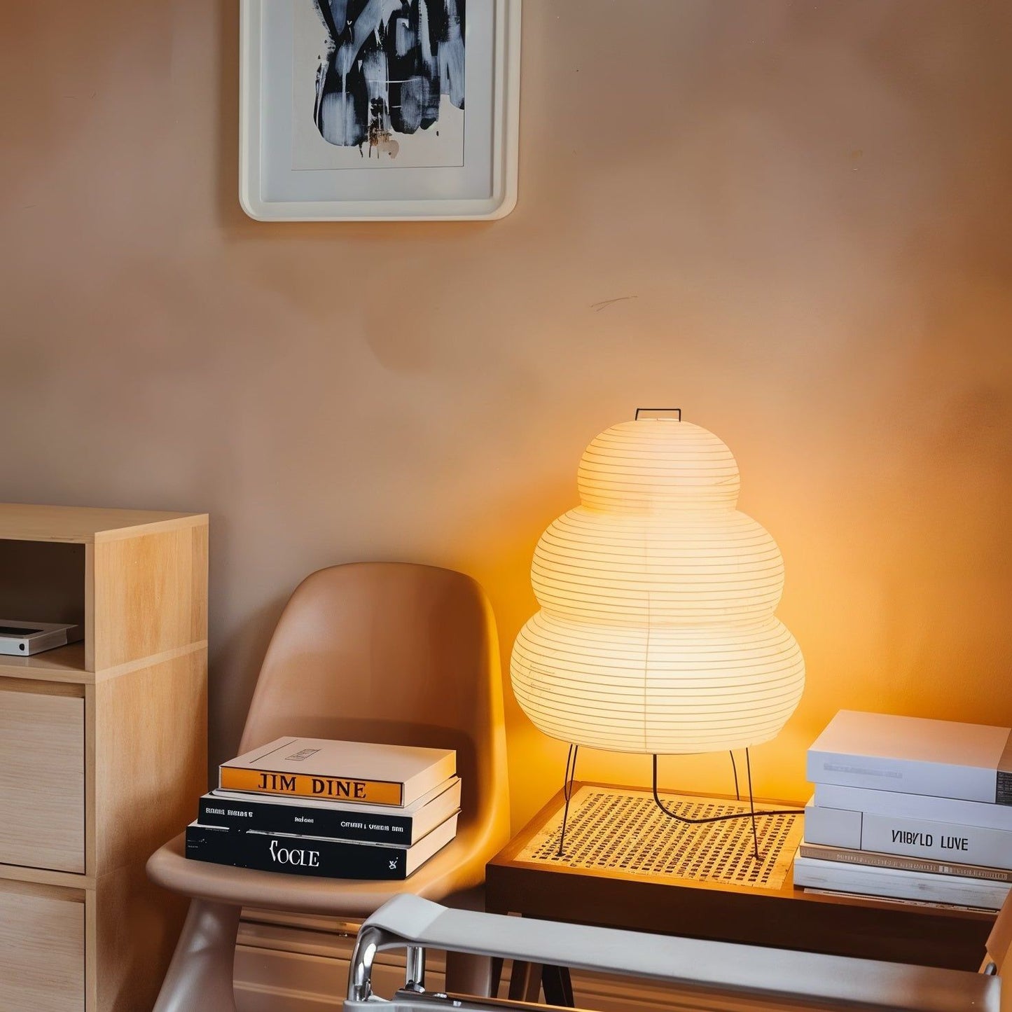 Table Lamp | Paper Shade Sculptural Table Light | Ridorn