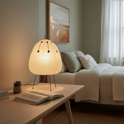 Table Lamp | Paper Shade Sculptural Table Light | Ridorn