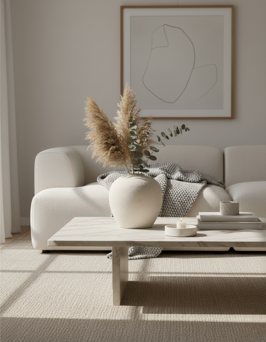 Tall White Ceramic Vase with Sculptural Design for Home | Ridorn