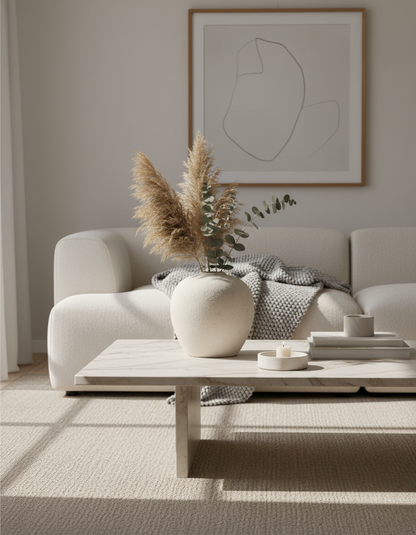 Tall White Ceramic Vase with Sculptural Design for Home | Ridorn
