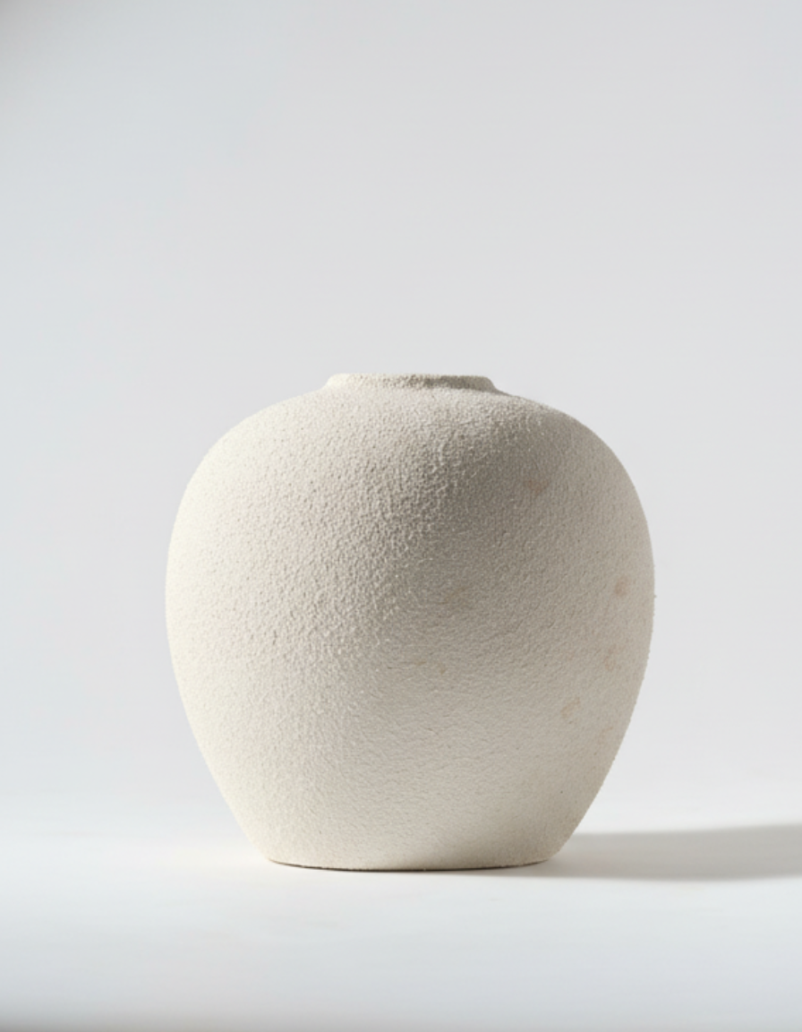 Tall White Ceramic Vase with Sculptural Design for Home | Ridorn