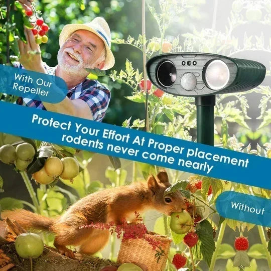 Ultrasonic Deer Repeller 4-Pack, Solar Powered Outdoor Animal Deterrent for Garden-Ridorn