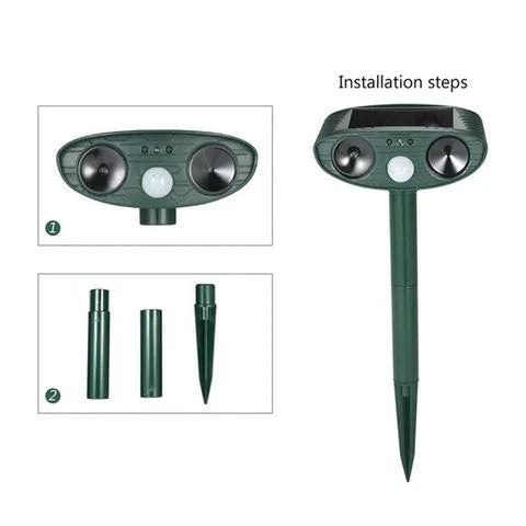 Ultrasonic Deer Repeller 4-Pack, Solar Powered Outdoor Animal Deterrent for Garden-Ridorn