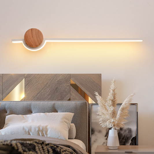 Modern wall lamp LED sleek linear silhouette front view