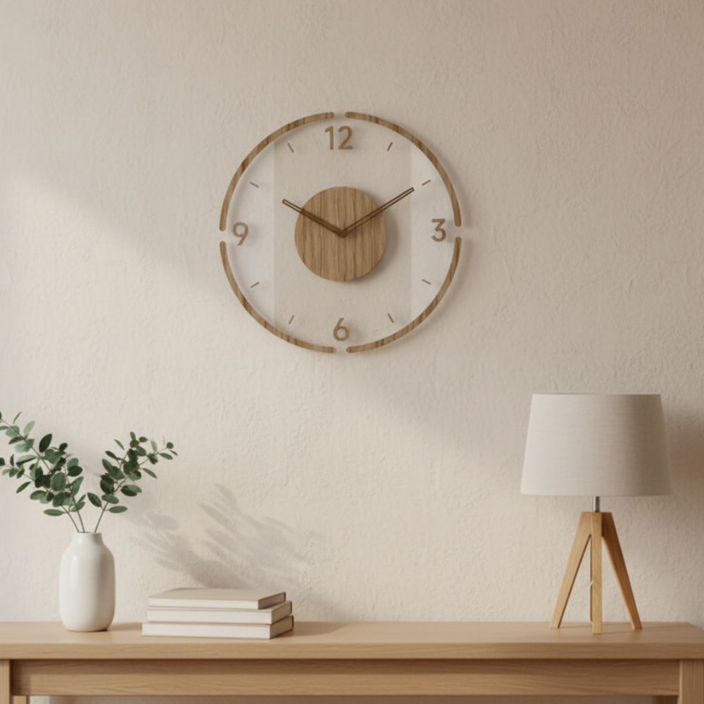 Elegant wall clock minimalist design front view