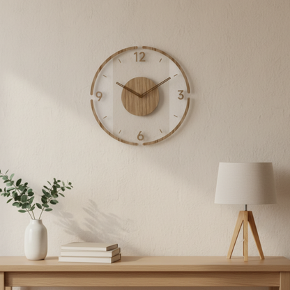 Elegant wall clock minimalist design front view