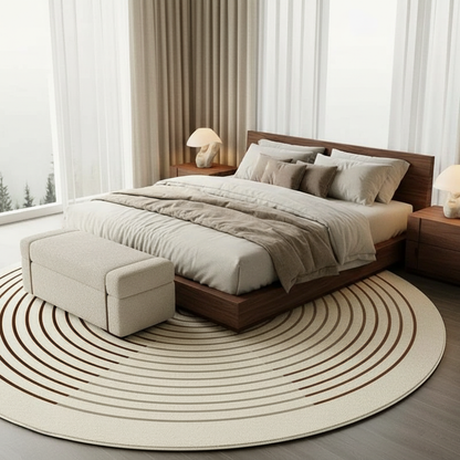 Velmora | Plush Round Japanese-Inspired Washable Area Rug | Ridorn