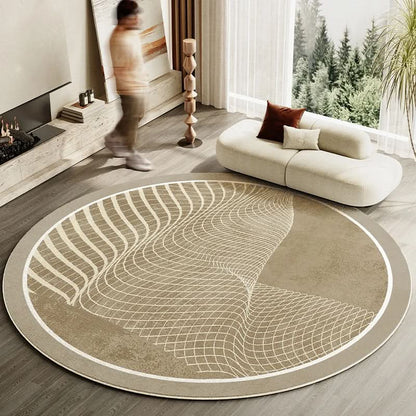Velmora | Plush Round Japanese-Inspired Washable Area Rug | Ridorn