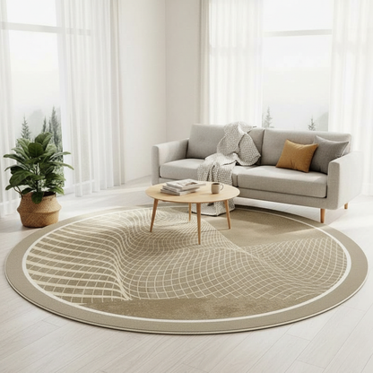 Velmora | Plush Round Japanese-Inspired Washable Area Rug | Ridorn
