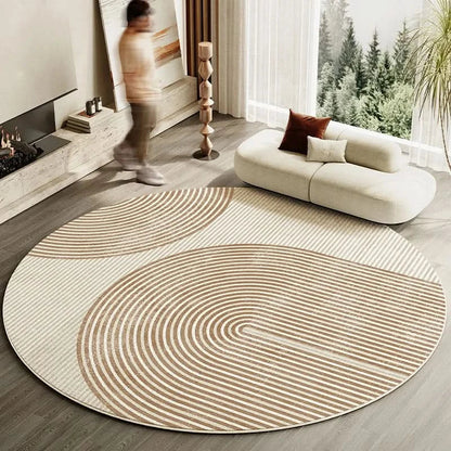 Velmora | Plush Round Japanese-Inspired Washable Area Rug | Ridorn