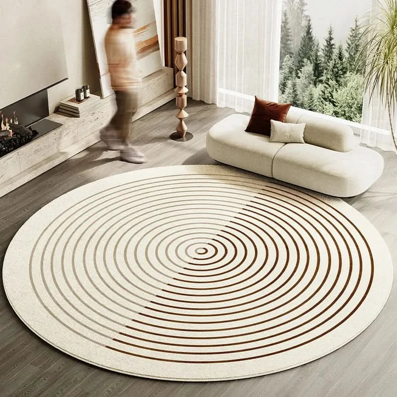 Velmora | Plush Round Japanese-Inspired Washable Area Rug | Ridorn