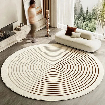Velmora | Plush Round Japanese-Inspired Washable Area Rug | Ridorn