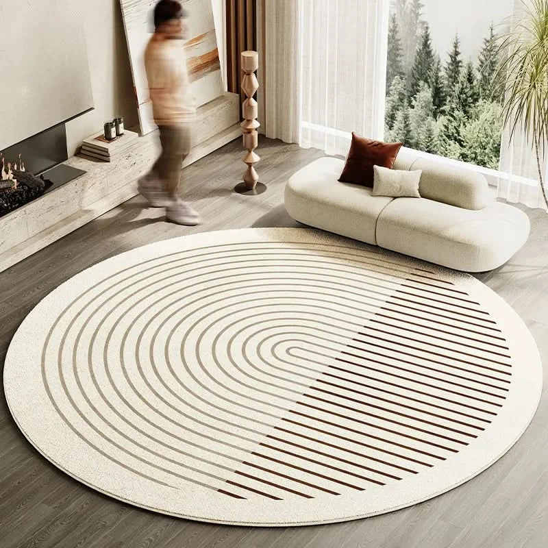 Velmora | Plush Round Japanese-Inspired Washable Area Rug | Ridorn
