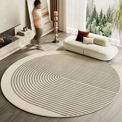Velmora | Plush Round Japanese-Inspired Washable Area Rug | Ridorn