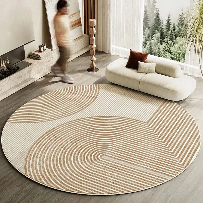 Velmora | Plush Round Japanese-Inspired Washable Area Rug | Ridorn