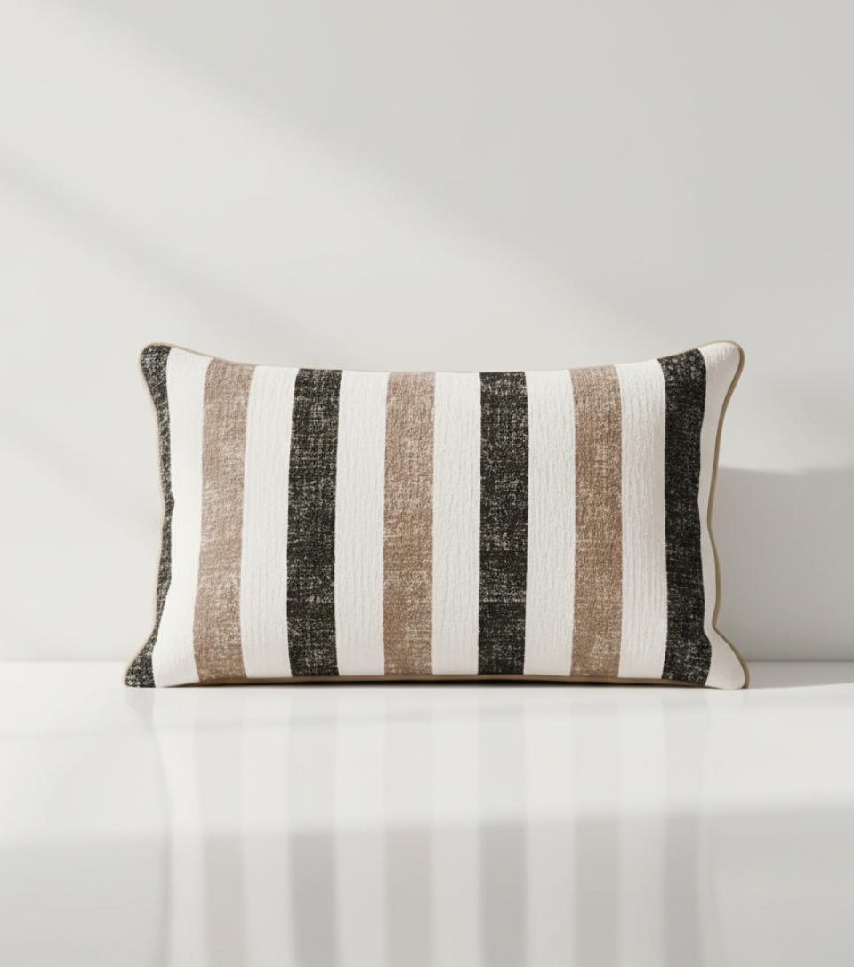 Vertical Striped Upholstery Fabric with Soft Textured | Ridorn