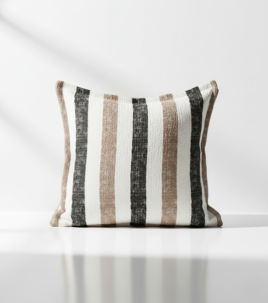 Upholstery fabric vertical striped soft textured studio view