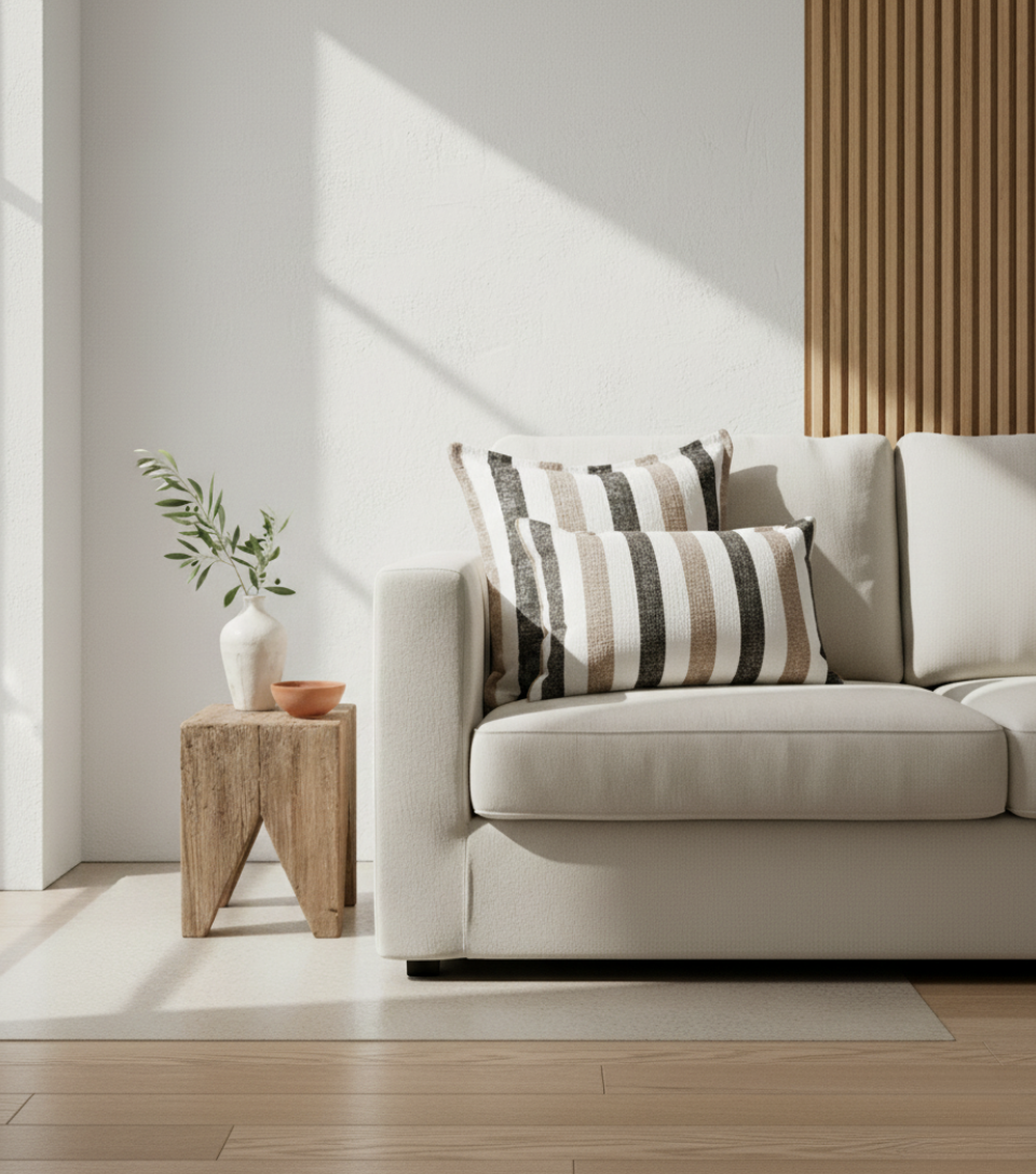 Vertical Striped Upholstery Fabric with Soft Textured | Ridorn