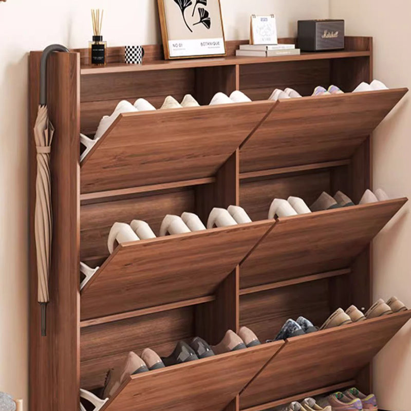 Vintage 3-Tier Walnut Shoe Storage Rack for Small Spaces | Ridorn-Shoe Storage-Ridorn