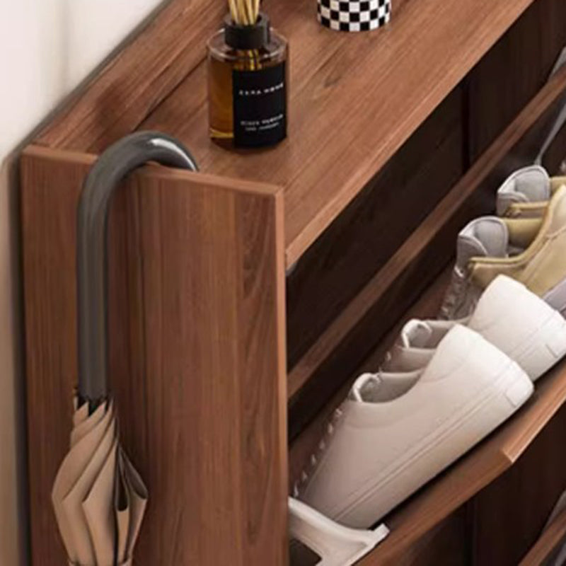 Vintage 3-Tier Walnut Shoe Storage Rack for Small Spaces | Ridorn-Shoe Storage-Ridorn