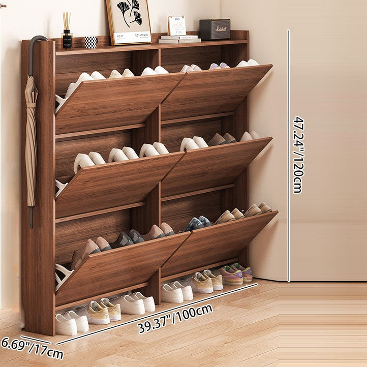 Vintage 3-Tier Walnut Shoe Storage Rack for Small Spaces | Ridorn-Shoe Storage-Ridorn
