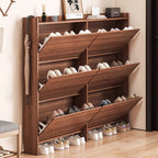 Vintage 3-Tier Walnut Shoe Storage Rack for Small Spaces | Ridorn-Shoe Storage-Ridorn