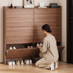 Vintage 3-Tier Walnut Shoe Storage Rack for Small Spaces | Ridorn-Shoe Storage-Ridorn