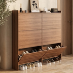Vintage 3-Tier Walnut Shoe Storage Rack for Small Spaces | Ridorn-Shoe Storage-Ridorn
