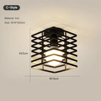Vintage Geometric Cage Ceiling Light for Hallways | Ridorn-Ceiling Lights-Ridorn