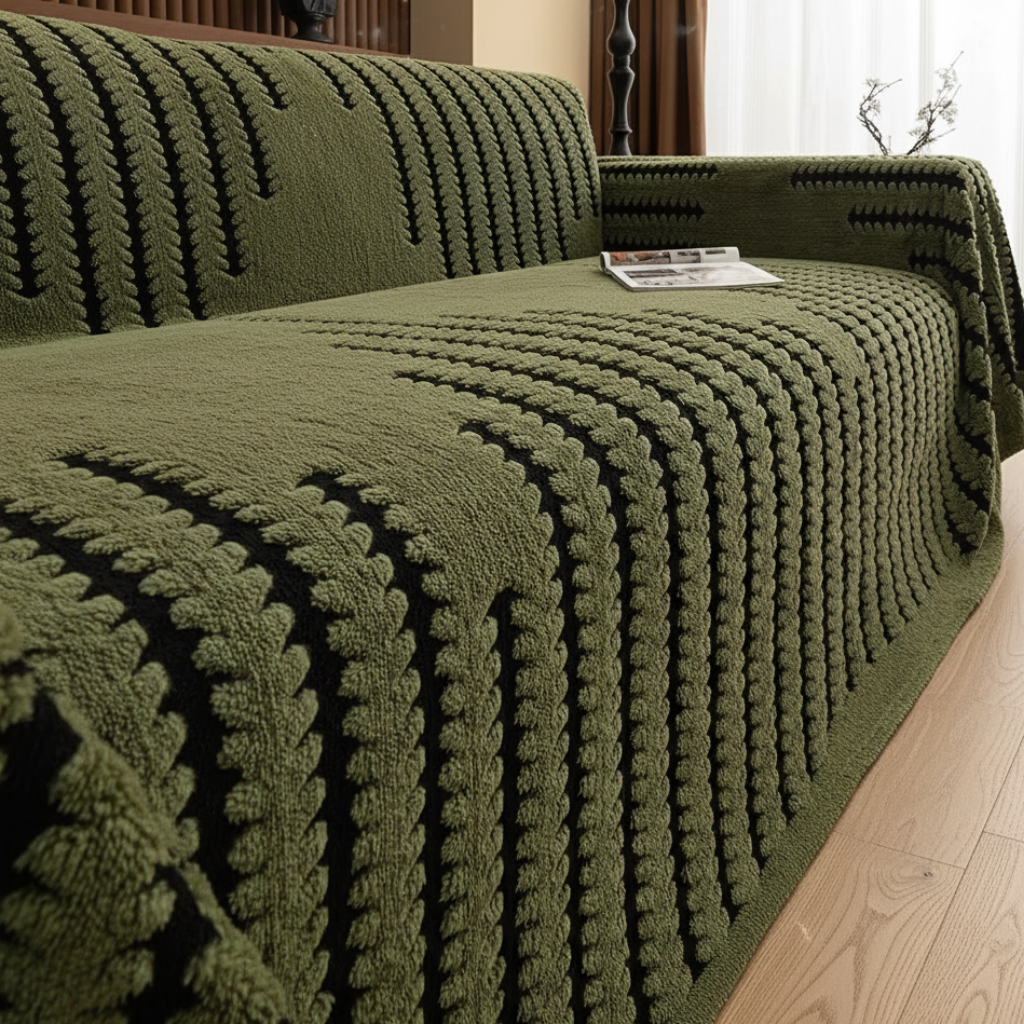 Vintage-Inspired Plush Tufted Couch Cover with Non-Slip | Ridorn