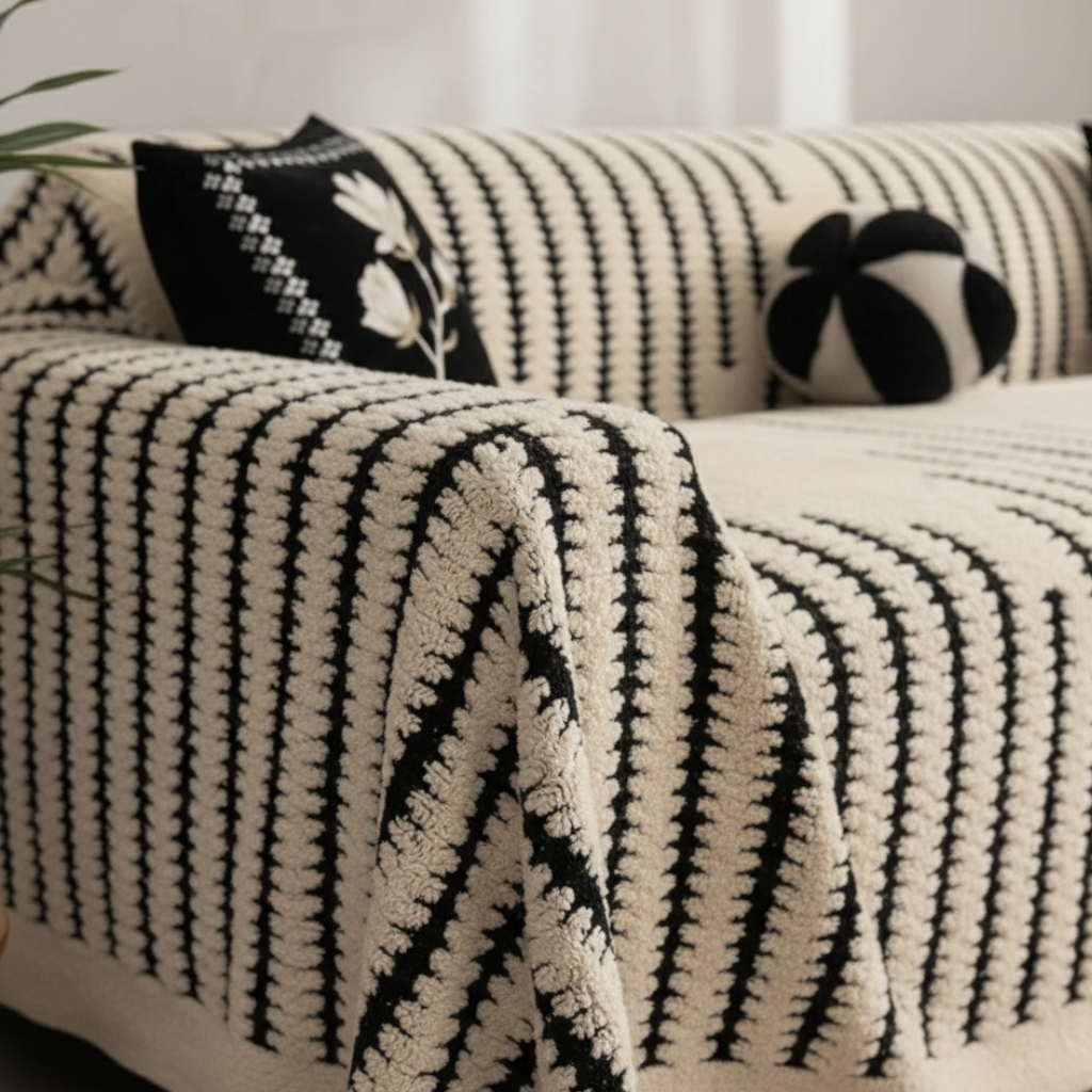 Vintage-Inspired Plush Tufted Couch Cover with Non-Slip | Ridorn