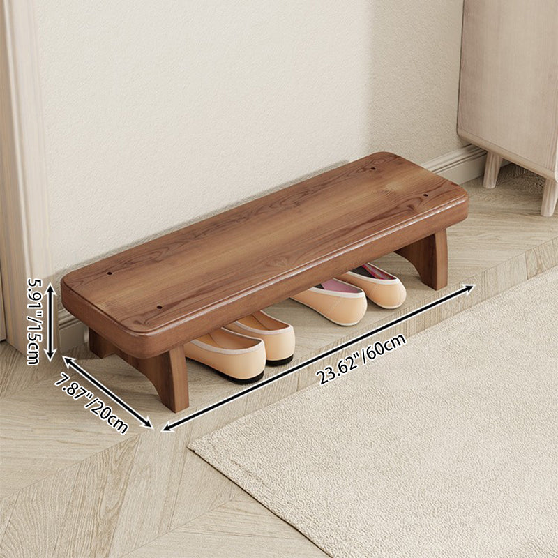 Vintage Solid Wood Shoe Bench with Walnut Storage for | Ridorn-Benches-Ridorn