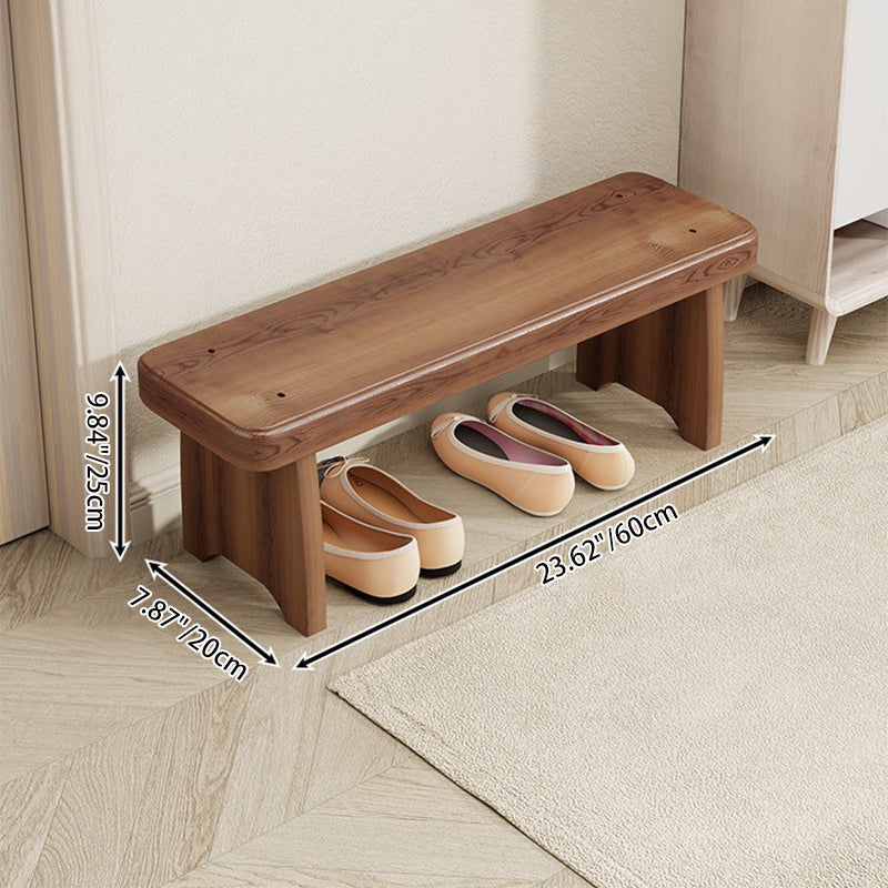 Vintage Solid Wood Shoe Bench with Walnut Storage for | Ridorn-Benches-Ridorn