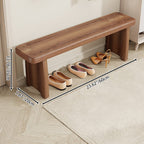 Vintage Solid Wood Shoe Bench with Walnut Storage for | Ridorn-Benches-Ridorn