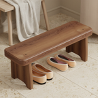 Vintage Solid Wood Shoe Bench with Walnut Storage for | Ridorn-Benches-Ridorn
