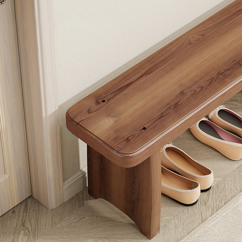 Vintage Solid Wood Shoe Bench with Walnut Storage for | Ridorn-Benches-Ridorn