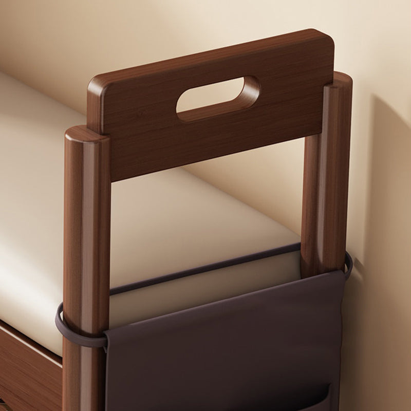 Vintage Walnut Shoe Storage Bench with Armrests and Padding | Ridorn-Benches-Ridorn