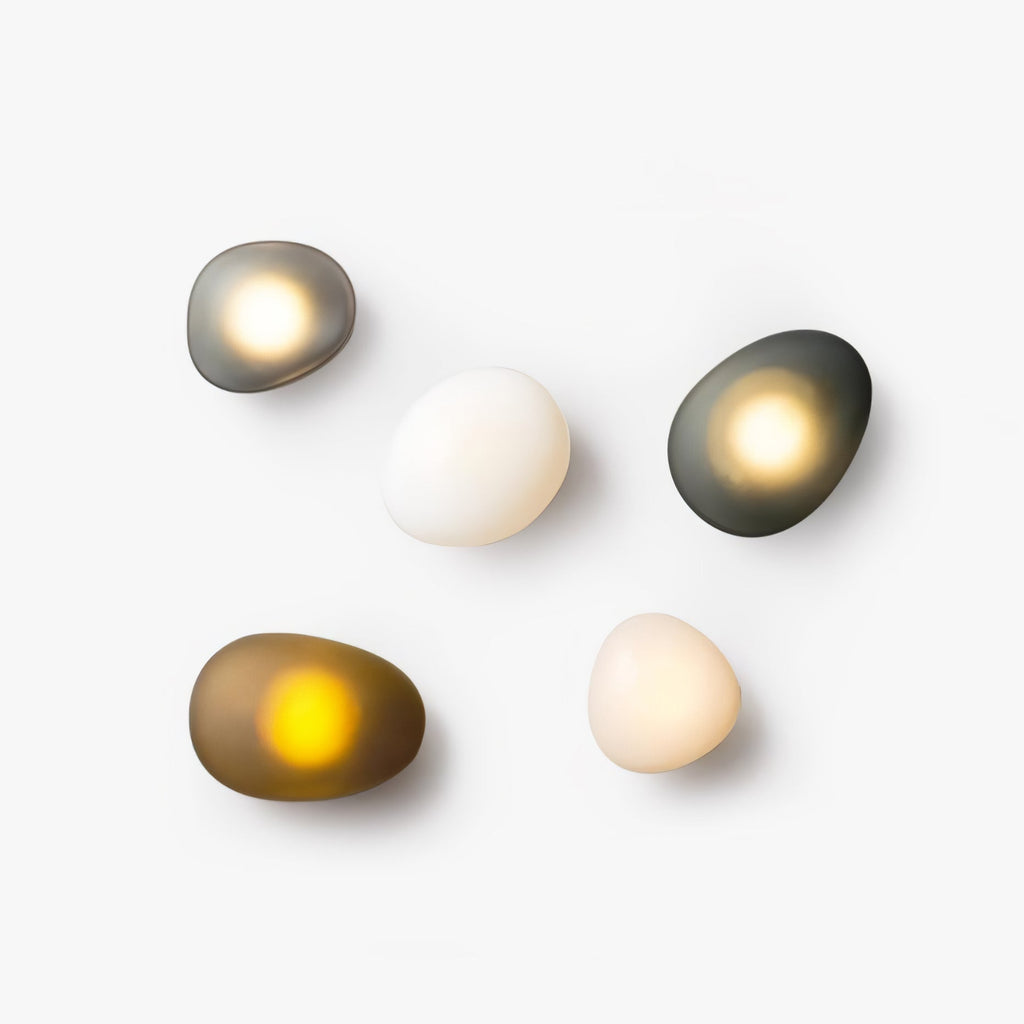 LED glass wall light oval fixture studio view