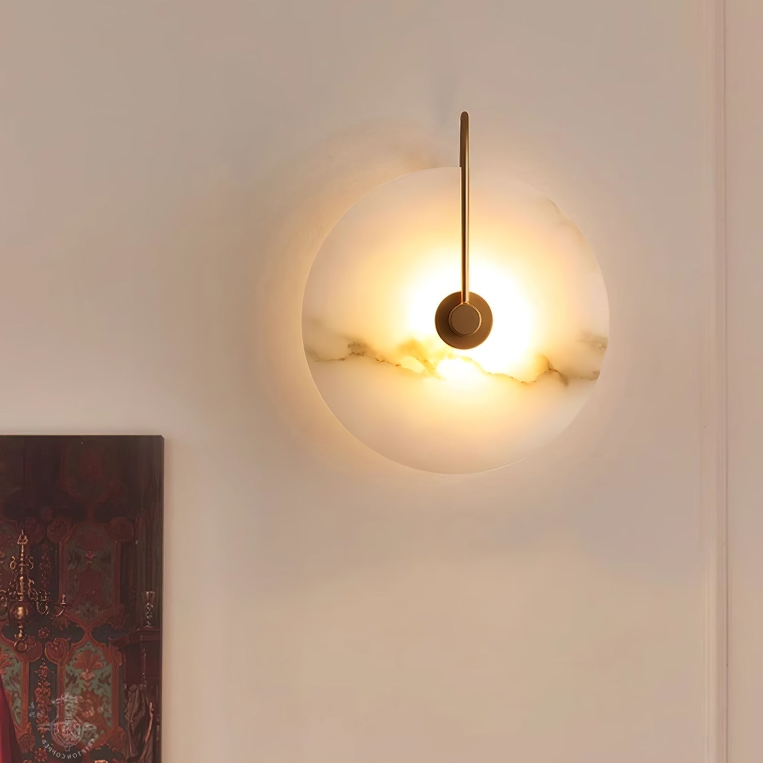 Wall Light Round | LED Alabaster Fixture | Ridorn